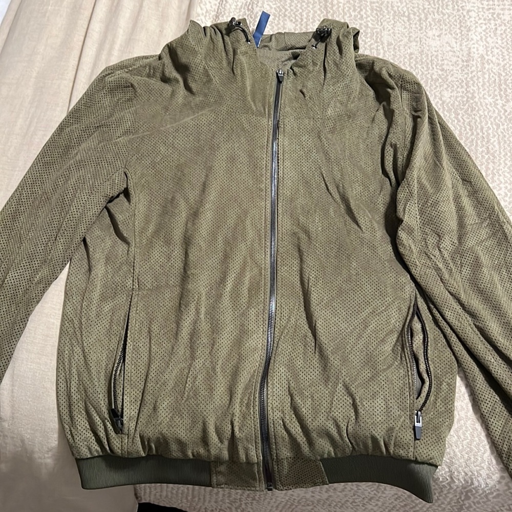 Large Zara Full Zip Suede Jacket
